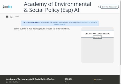 Academy of Environmental & Social Policy (Esp) At