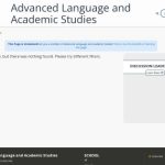 Advanced Language and Academic Studies