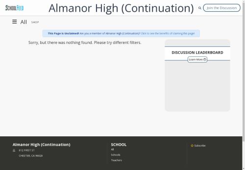 Almanor High (Continuation)