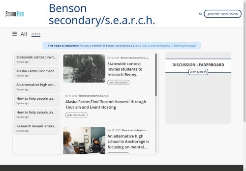 Benson secondary/s.e.a.r.c.h.