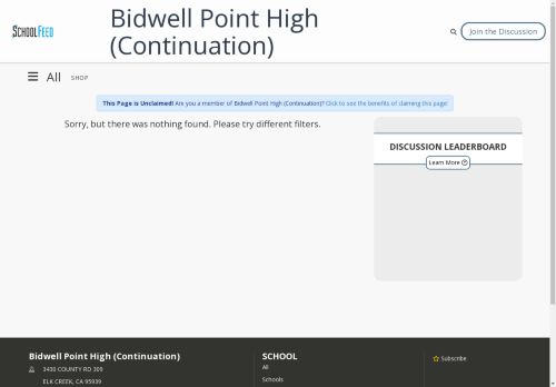 Bidwell Point High (Continuation)
