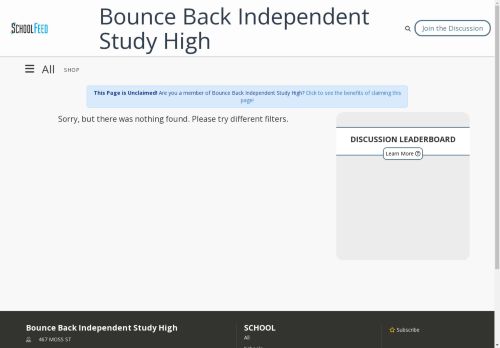 Bounce Back Independent Study High