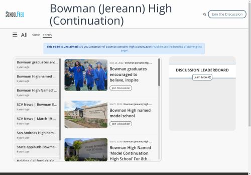 Bowman (Jereann) High (Continuation)