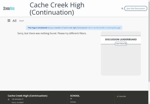 Cache Creek High (Continuation)