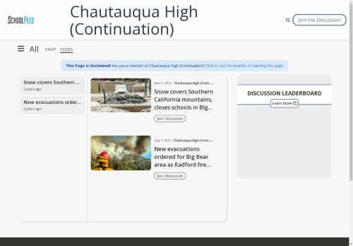 Chautauqua High (Continuation)