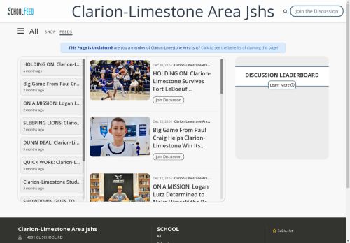 Clarion-Limestone Area Jshs