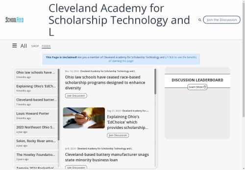 Cleveland Academy for Scholarship Technology and L
