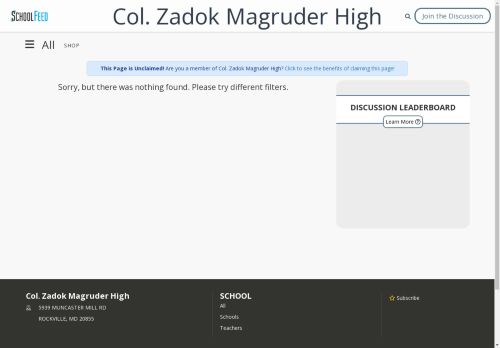 Col. Zadok Magruder High