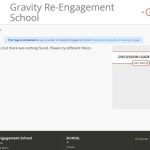 Gravity Re-Engagement School