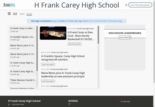H Frank Carey High School