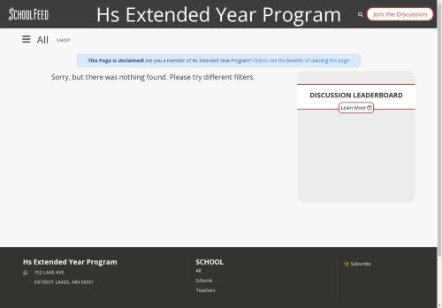 Hs Extended Year Program