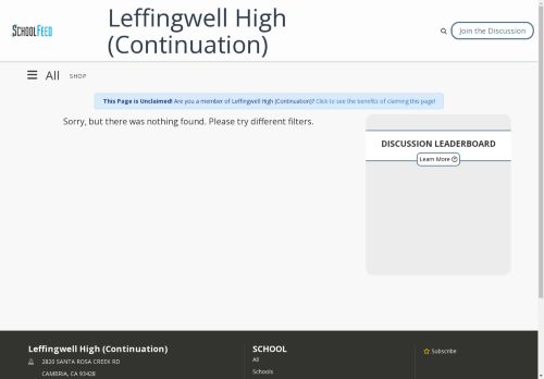 Leffingwell High (Continuation)