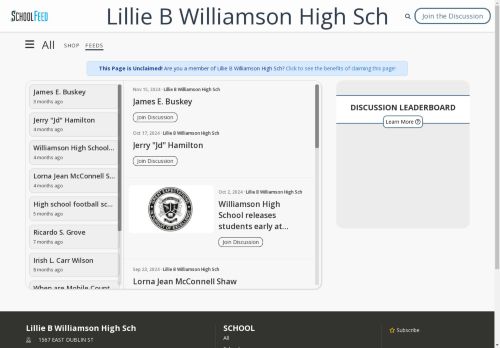 Lillie B Williamson High Sch