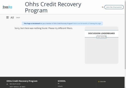 Ohhs Credit Recovery Program