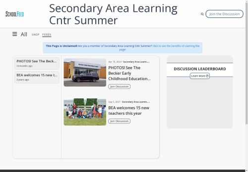Secondary Area Learning Cntr Summer