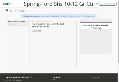 Spring-Ford Shs 10-12 Gr Ctr