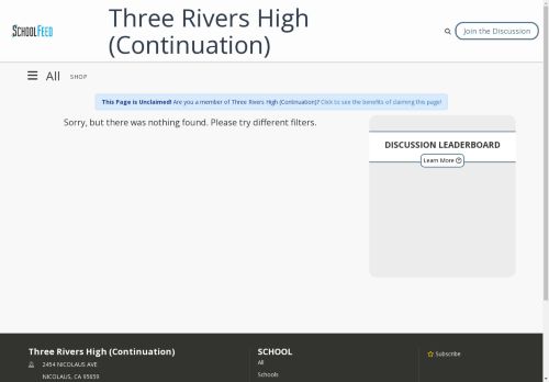 Three Rivers High (Continuation)