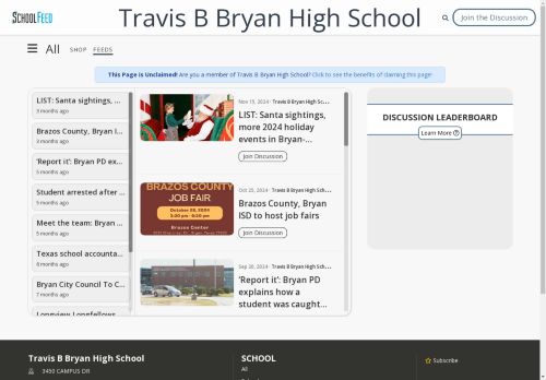 Travis B Bryan High School